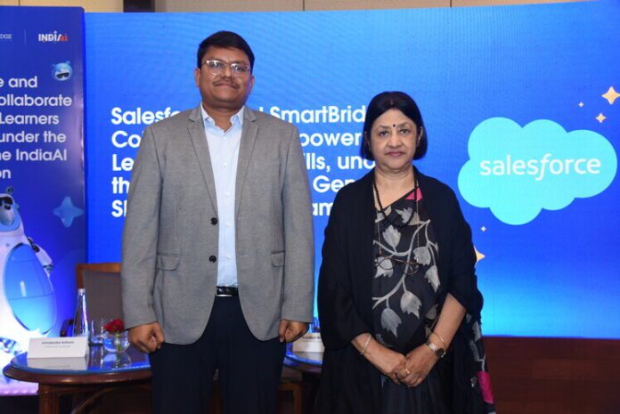 Arundhati Bhattacharya, President and CEO, Salesforce South Asia and Amarendar Katkam, Founder and CEO of SmartBridge